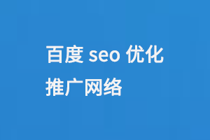 百度seo優化推廣網絡