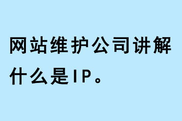 網(wǎng)站維護公司講解什么是IP