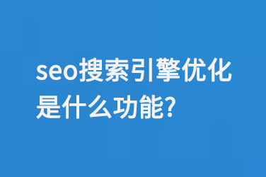 seo搜索引擎優化是什么功能?